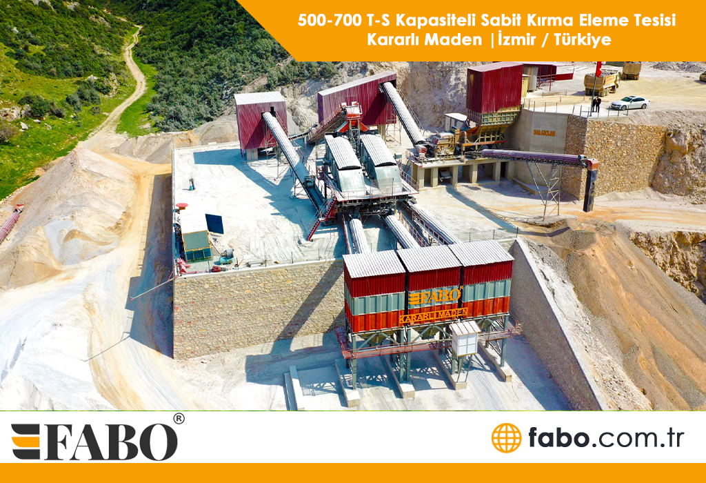 500-700 T-S Kapasiteli Sabit Kırma Eleme Tesisi Kararlı Maden -İzmir - Türkiye