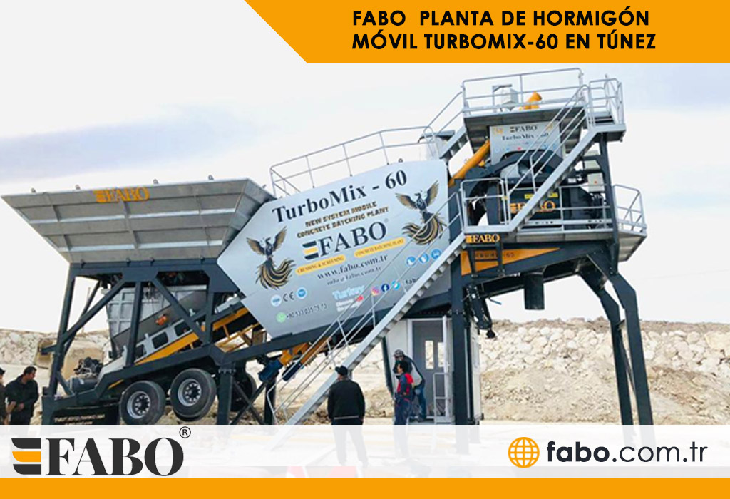 FABO PLANTA DE HORMIGÓN MÓVIL TURBOMIX-60 EN TÚNEZ