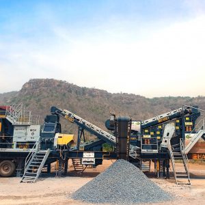 mobile hard stone crushing screening plant