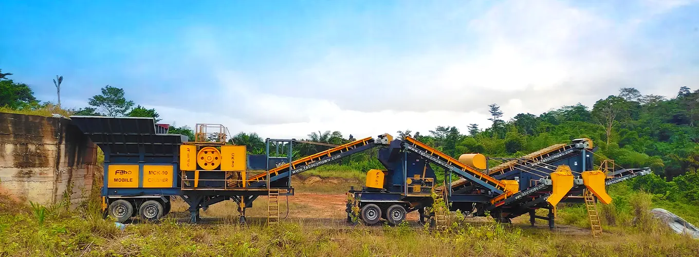 mobile hard stone crushing screening plant