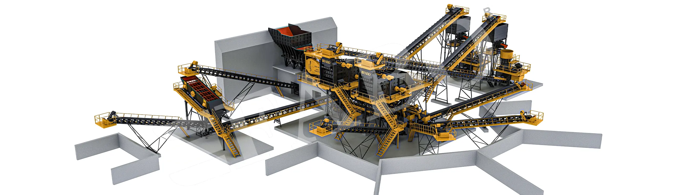 stationary crushing screening plant